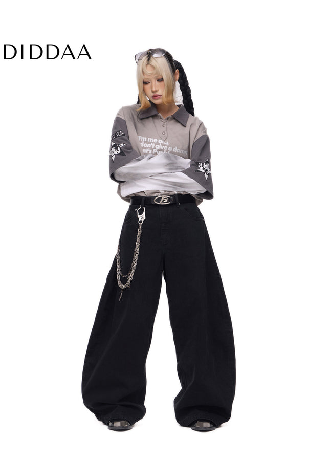 Washed Blue Versatile Wide Leg Jeans for Minimalists - Men’s Jeans