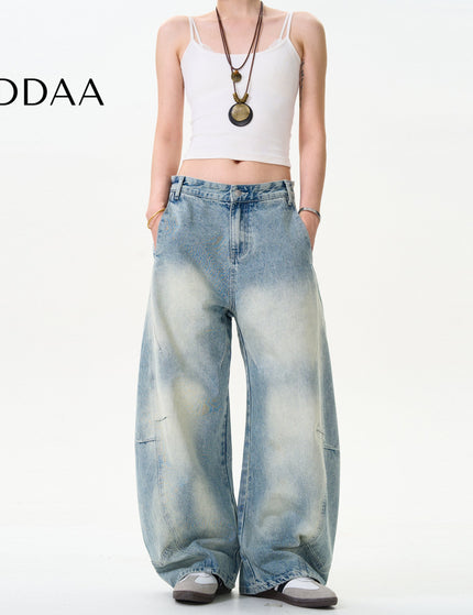 Washed Distressed Loose Fit Scimitar Pants - S / Light Blue - Men’s Jeans