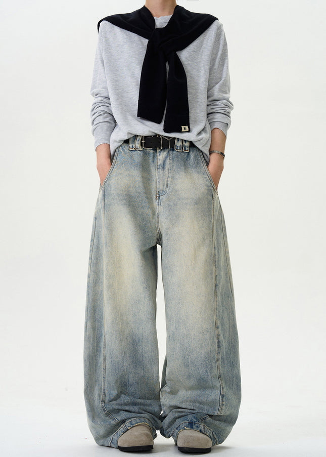 Washed Distressed Vintage Scimitar Jeans for Men and Women - Men’s Jeans