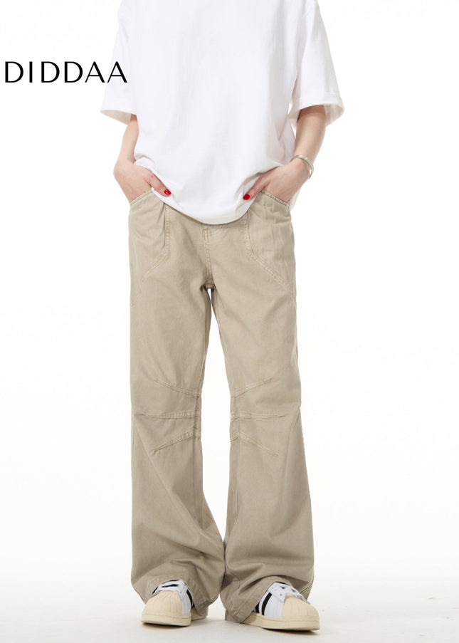 Washed Trendy Cargo Jeans with Pleated Design - Men’s Jeans