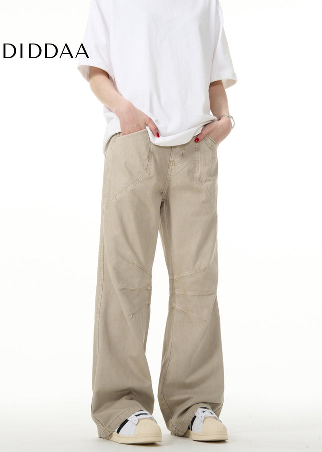 Washed Trendy Cargo Jeans with Pleated Design - Men’s Jeans