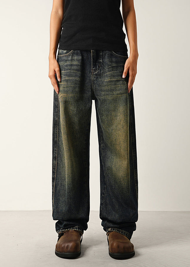 Washed Vintage Loose Wide-Leg Machete Jeans - 28 / Vintage Blue - Men’s Jeans
