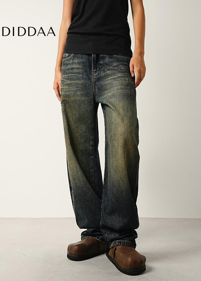 Washed Vintage Loose Wide-Leg Machete Jeans - Men’s Jeans