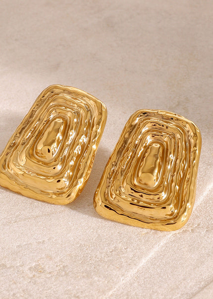 Jieding European and American stainless steel geometric earrings high-end retro stud earrings 18k non-fading titanium steel earrings cross-border