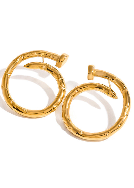 Jieding European and American stainless steel nail earrings luxury niche personality earrings titanium steel earrings cross-border earrings