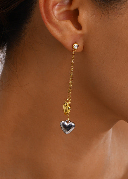 Jieding European and American stainless steel tassel earrings high-end love earrings titanium steel earrings cross-border jewelry