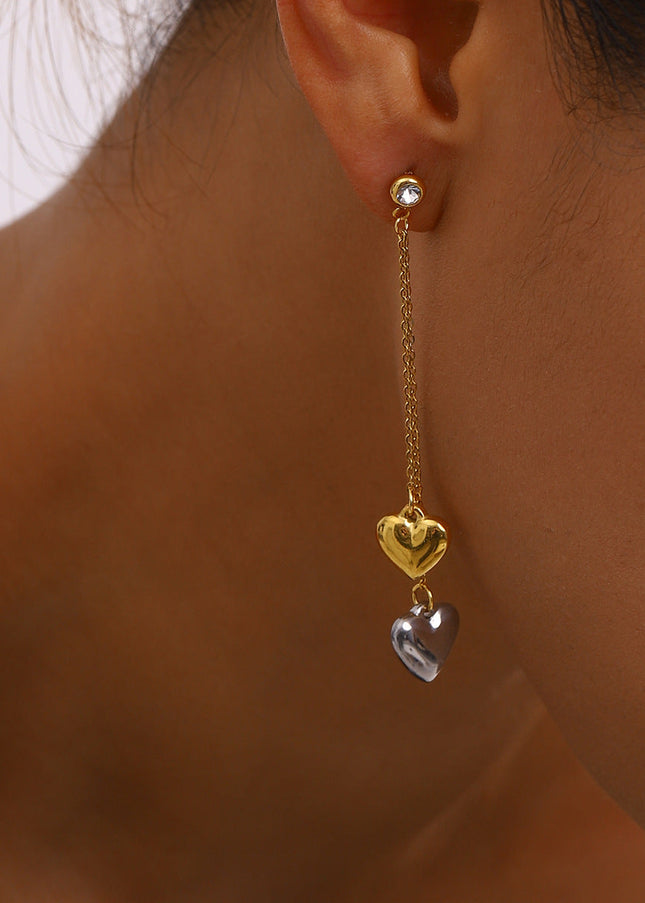 Jieding European and American stainless steel tassel earrings high-end love earrings titanium steel earrings cross-border jewelry