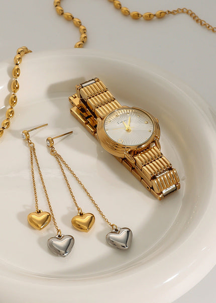 Jieding European and American stainless steel tassel earrings high-end love earrings titanium steel earrings cross-border jewelry