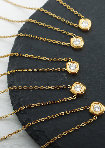 European and American trendy cool and versatile temperament, delicate meteorite shape inlaid zircon pendant necklace, niche design jewelry wholesale