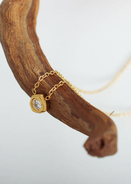 European and American trendy cool and versatile temperament, delicate meteorite shape inlaid zircon pendant necklace, niche design jewelry wholesale