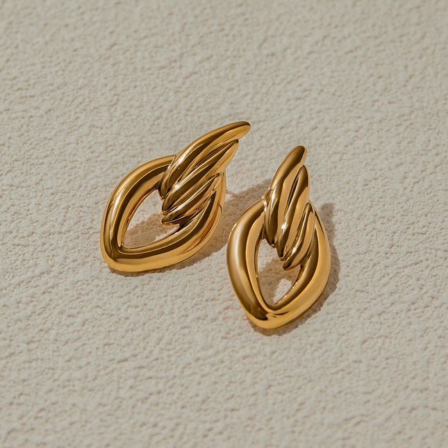 Jieding European and American stainless steel earrings light luxury high-end ear jewelry titanium steel earrings do not fade cross-border earrings