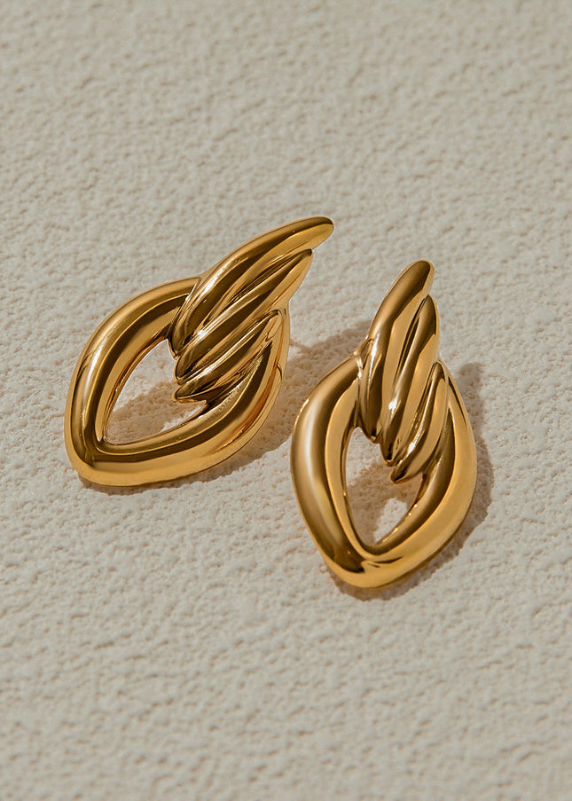 Jieding European and American stainless steel earrings light luxury high-end ear jewelry titanium steel earrings do not fade cross-border earrings