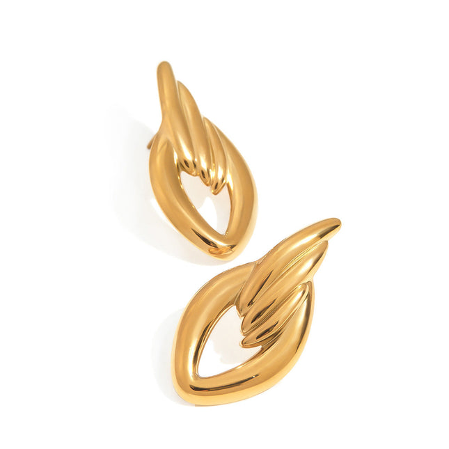 Jieding European and American stainless steel earrings light luxury high-end ear jewelry titanium steel earrings do not fade cross-border earrings