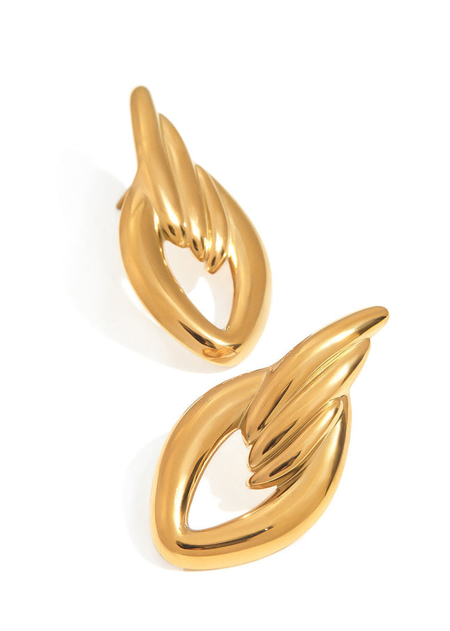 Jieding European and American stainless steel earrings light luxury high-end ear jewelry titanium steel earrings do not fade cross-border earrings