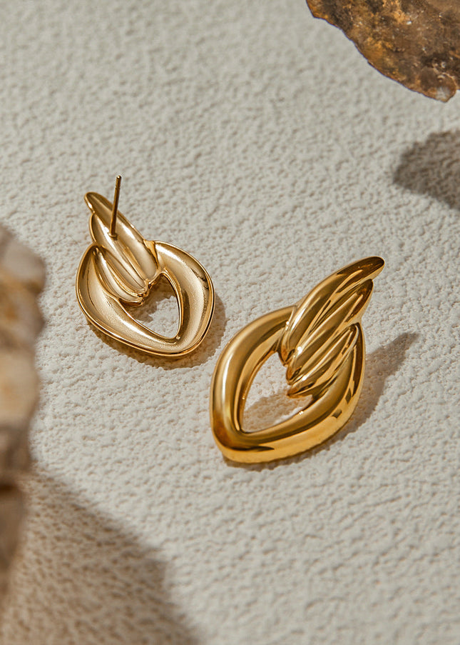 Jieding European and American stainless steel earrings light luxury high-end ear jewelry titanium steel earrings do not fade cross-border earrings