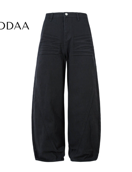 White Deconstructed Wide Leg Jeans for Men and Women - S / Black - Women’s Jeans