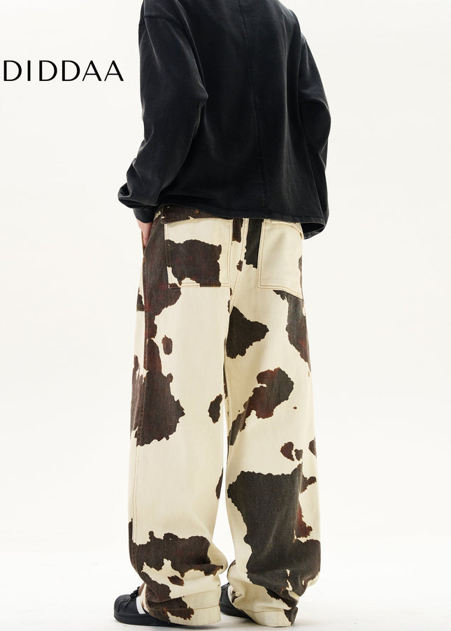 White Distressed Loose Leg Jeans for Men and Women - Men’s Jeans
