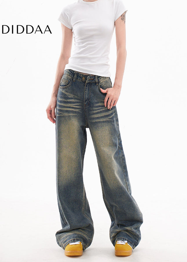 White Distressed Wide-Leg Jeans for Women 2025 AGUA Design - Women’s Jeans