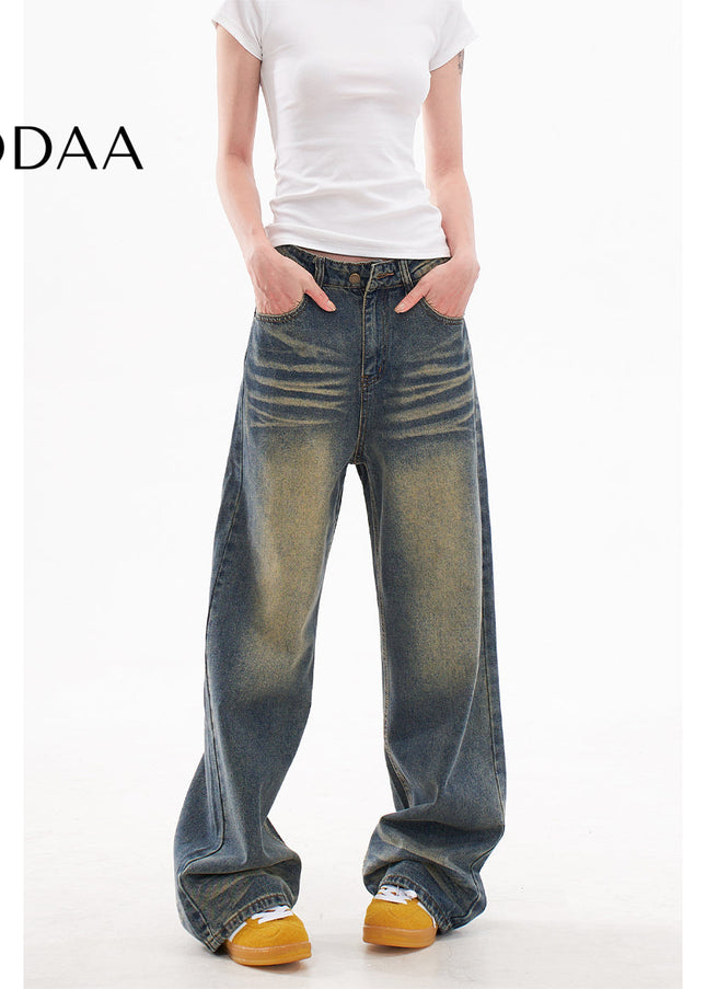 White Distressed Wide-Leg Jeans for Women 2025 AGUA Design - Women’s Jeans