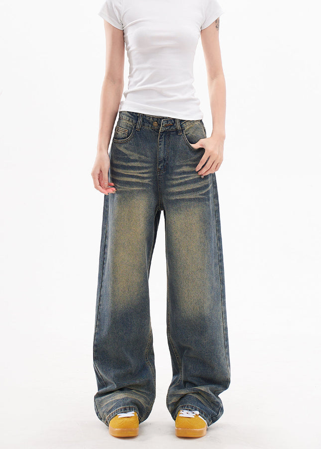White Distressed Wide-Leg Jeans for Women 2025 AGUA Design - Women’s Jeans