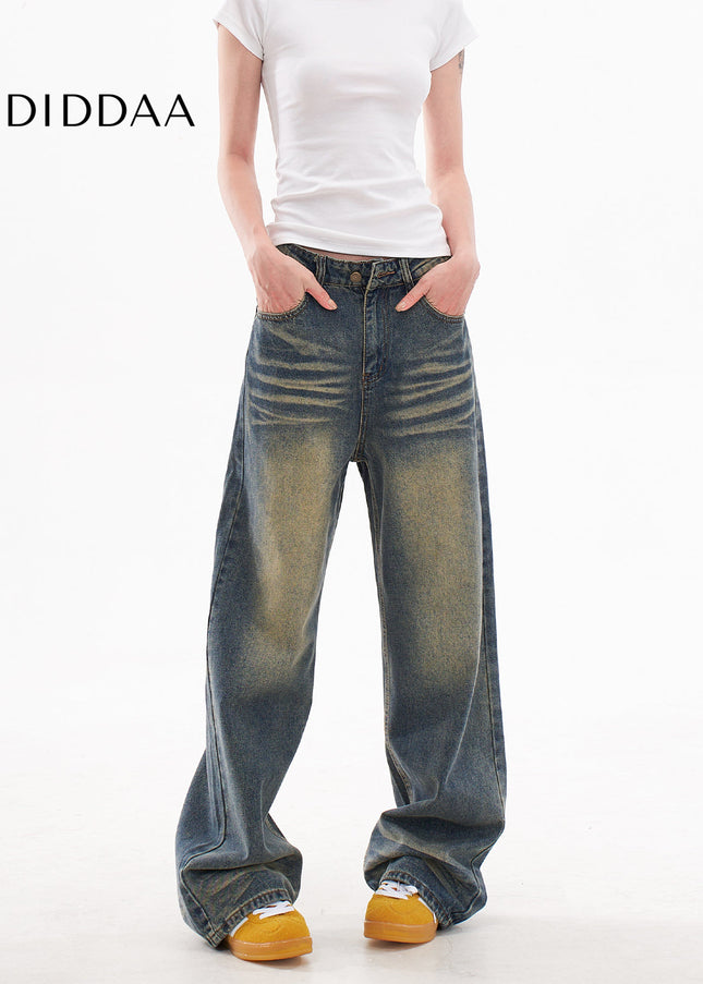 White Distressed Wide-Leg Jeans for Women 2025 AGUA Design - Women’s Jeans