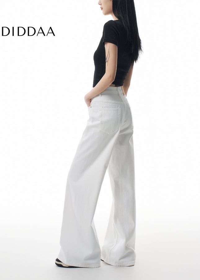 White High-Quality Loose Wide-Leg Jeans for Women - Women’s Jeans