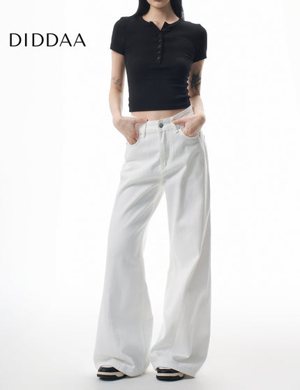 White High-Quality Loose Wide-Leg Jeans for Women - XS / White - Women’s Jeans
