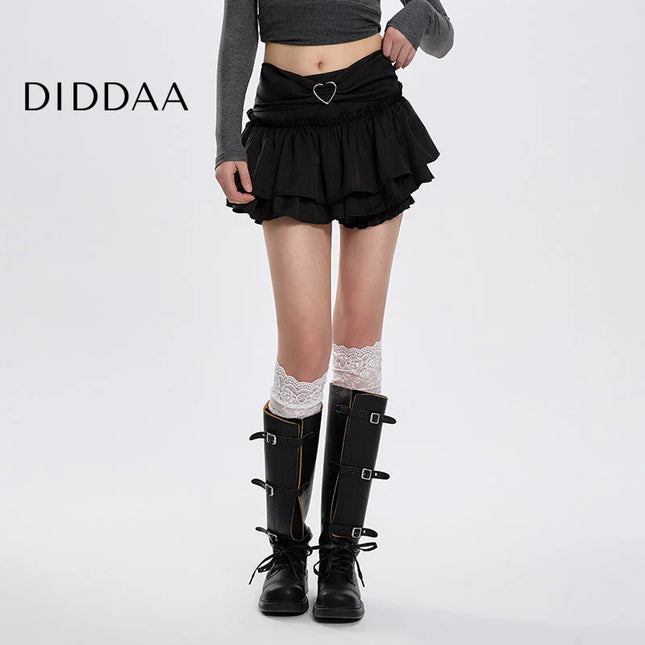 White High Waisted A-Line College Style Skirt 2025 - S / Black - Skirts