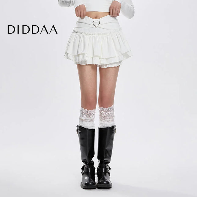 White High Waisted A-Line College Style Skirt 2025 - S / White - Skirts