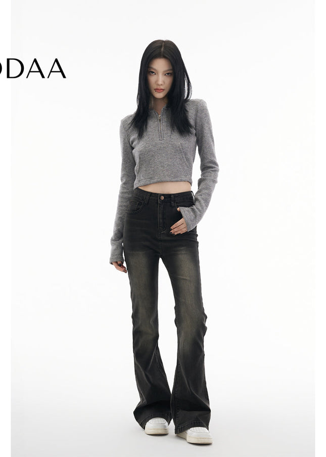 White High-Waisted Bootcut Jeans with Slim Stretch - Women’s Jeans