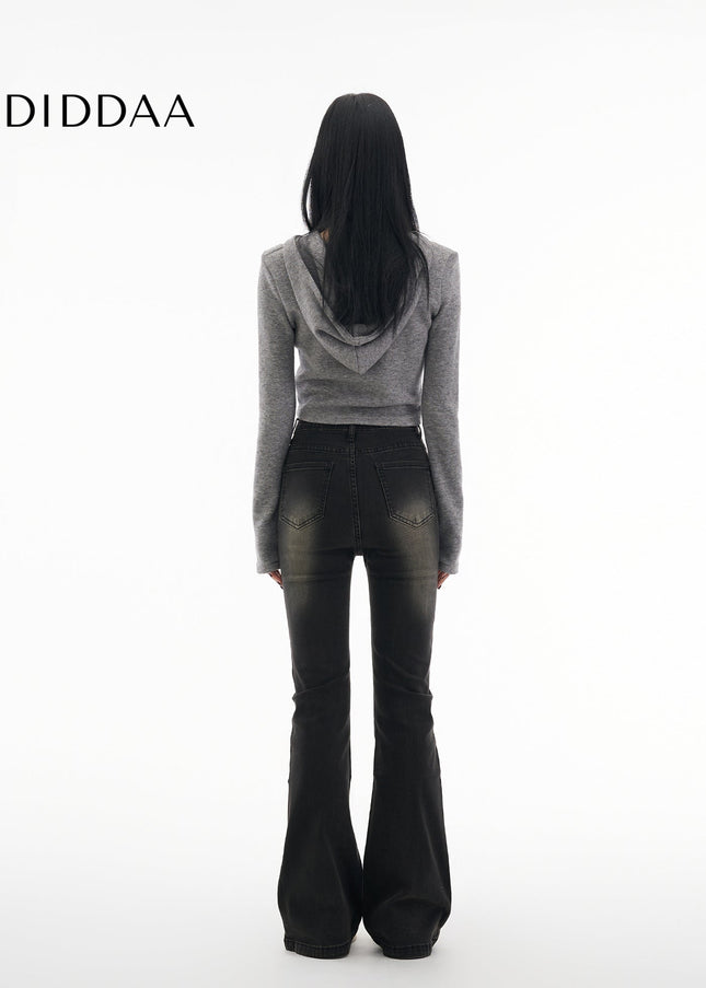 White High-Waisted Bootcut Jeans with Slim Stretch - Women’s Jeans