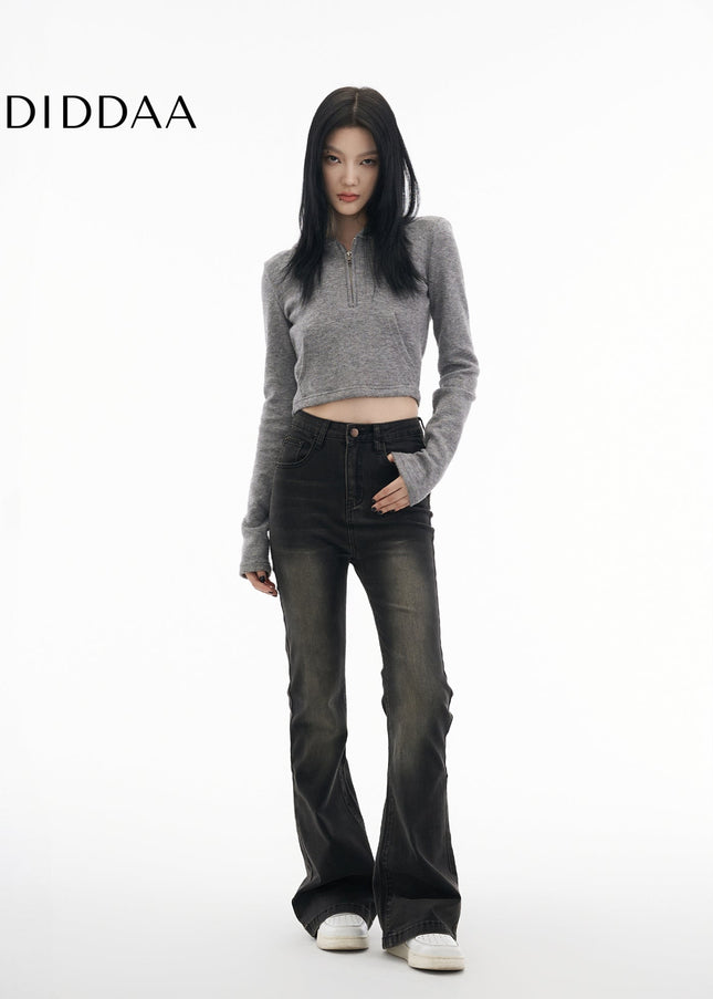 White High-Waisted Bootcut Jeans with Slim Stretch - Women’s Jeans