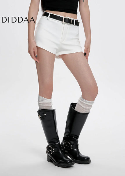 White High-Waisted Casual Shorts Thin Versatile Hot Pants - Shorts
