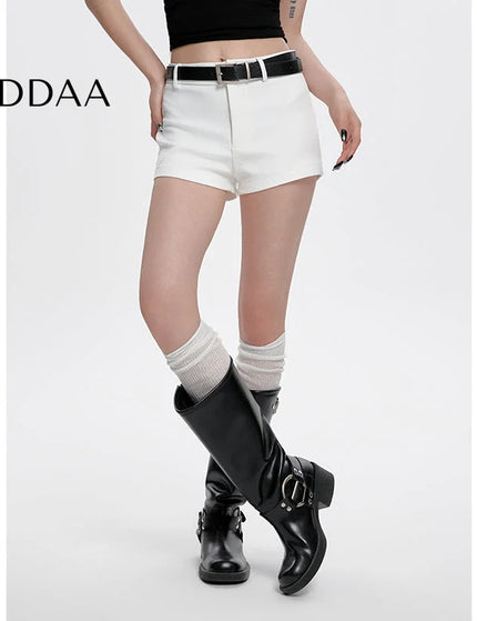 White High-Waisted Casual Shorts Thin Versatile Hot Pants - S / White - Shorts