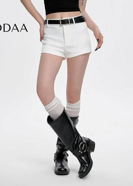 White High-Waisted Casual Shorts Thin Versatile Hot Pants - S / White - Shorts