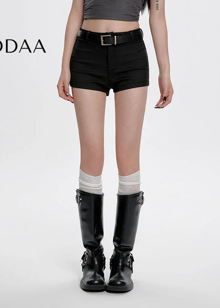White High-Waisted Casual Shorts Thin Versatile Hot Pants - S / Black - Shorts
