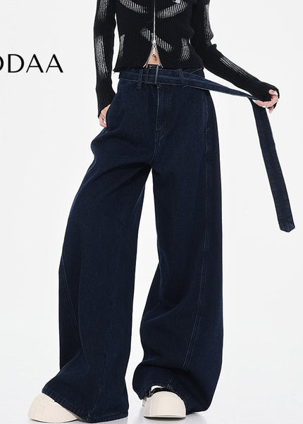 White High-Waisted Loose Fit Wide-Leg Jeans - Women’s Jeans