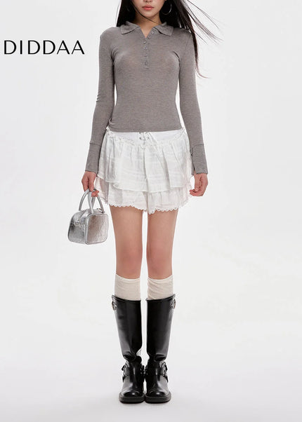 White High-Waisted Slim A-Line Skirt for Cool Girls - Skirts