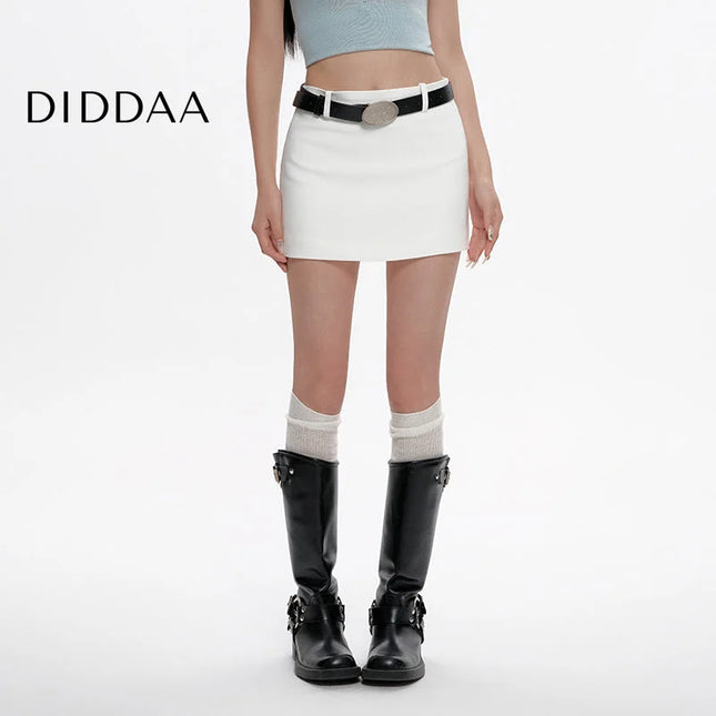 White High-Waisted Slim A-Line Skirt for Summer - S / White - Skirts