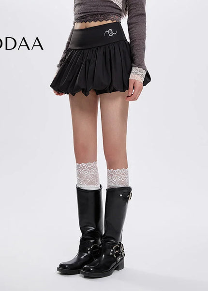 White High-Waisted Slim Fluffy Lantern Skirt Summer - S / Black - Skirts