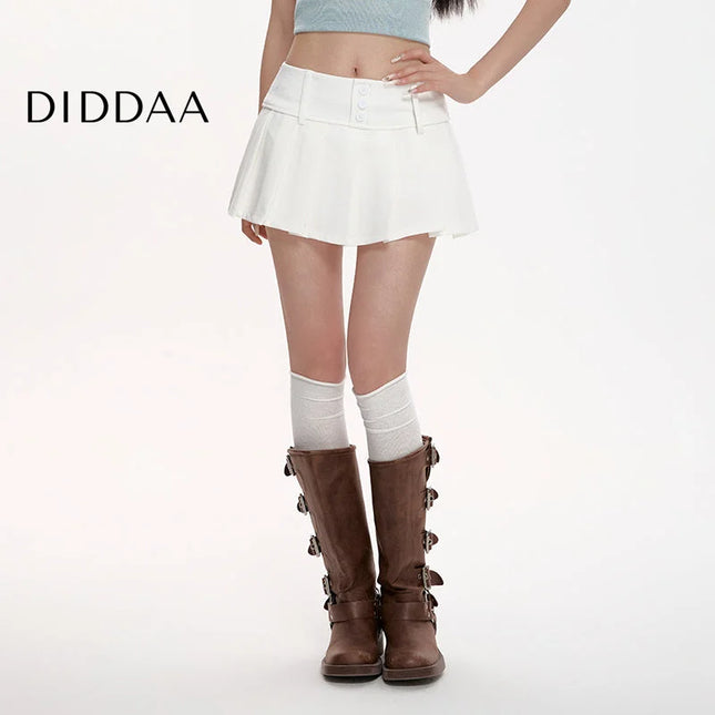 White High-Waisted Slim Pleated Skirt Women’s Summer Style - S / White - Skirts