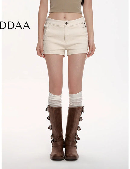 White High-Waisted Stretch Shorts for Women Versatile Hot Pants - S / White - Shorts