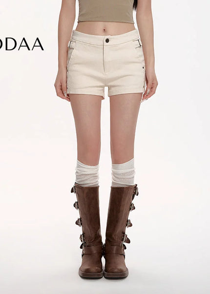 White High-Waisted Stretch Shorts for Women Versatile Hot Pants - S / White - Shorts