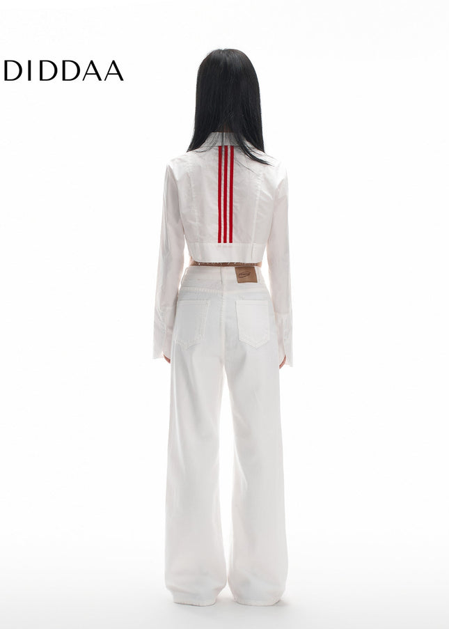 White High-Waisted Wide Leg Jeans Women’s 2025 Spring Wear - Women’s Jeans