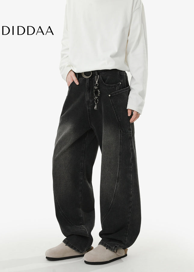 White Loose Fit Casual Jeans with Reinforced Seams - Men’s Jeans