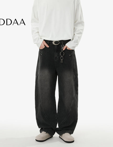 White Loose Fit Casual Jeans with Reinforced Seams - S / Black - Men’s Jeans