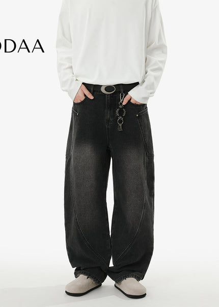 White Loose Fit Casual Jeans with Reinforced Seams - S / Black - Men’s Jeans