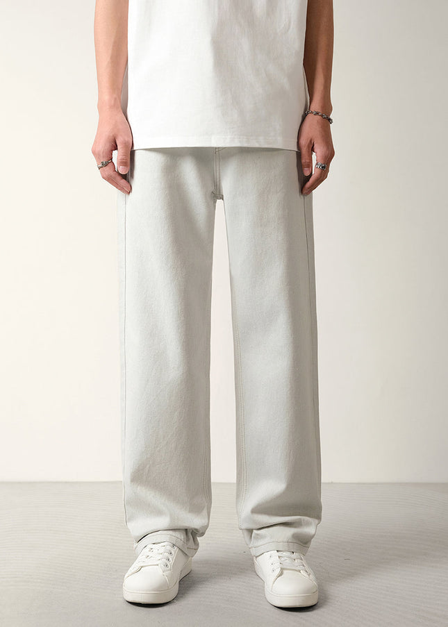 White Loose Fit Cotton Wash Jeans for Men - 28 / White - Men’s Jeans