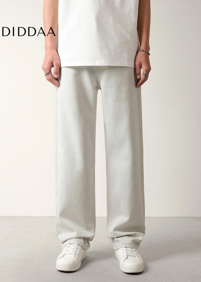 White Loose Fit Cotton Wash Jeans for Men - Men’s Jeans