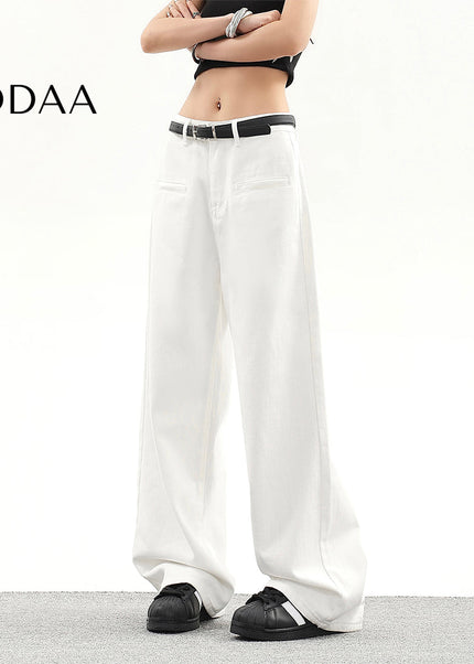 White Loose Fit High Waist Wide Leg Jeans - S / White - Women’s Jeans